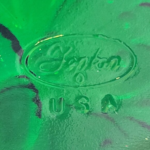 Fenton Green Carnival Glass Butterflies Bon Bon Dish #117/500 - Picture 8 of 8